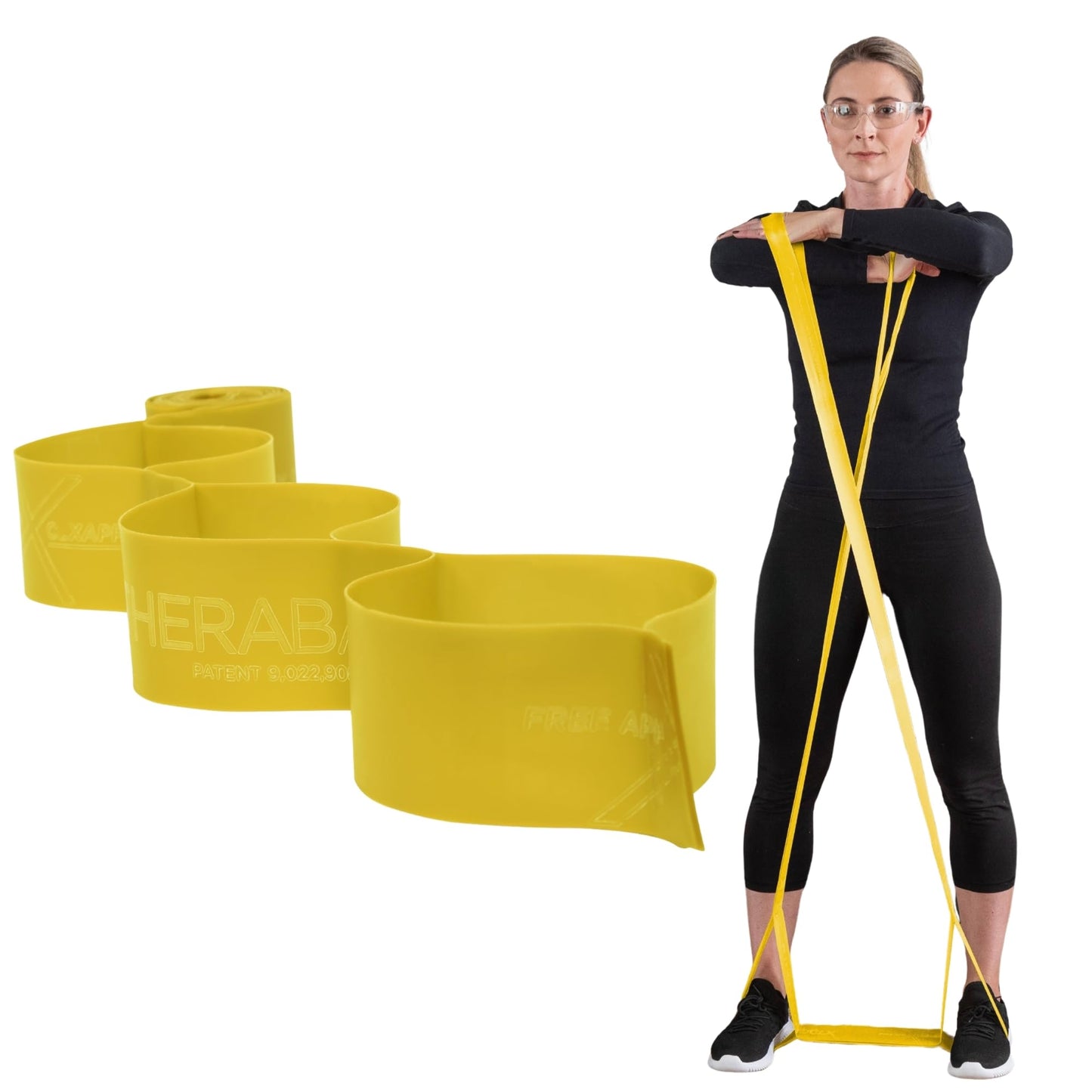 THERABAND CLX Resistance Band with Loops, 5-Foot Band, Yellow, Light, Non-Latex, Elastic Band for Exercise, Mobility & Rehab, Stretching, Home Workouts, Color-Coded for Easy Resistance Levels