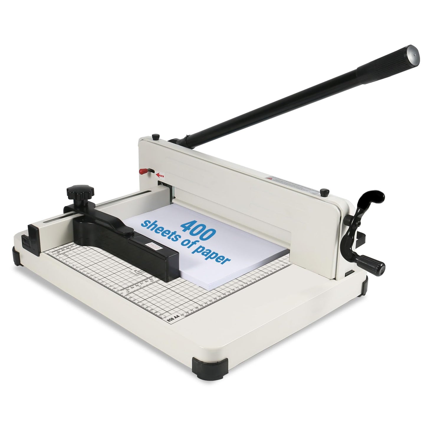 12 Inch Heavy Duty Guillotine Paper Cutter,Cuts 400 Sheets A4 Paper,Solid Steel Construction with Imperial Sizing & Dual Safety Features,Industrial Stack Paper Trimmer for Offices,Schools,Print Shops