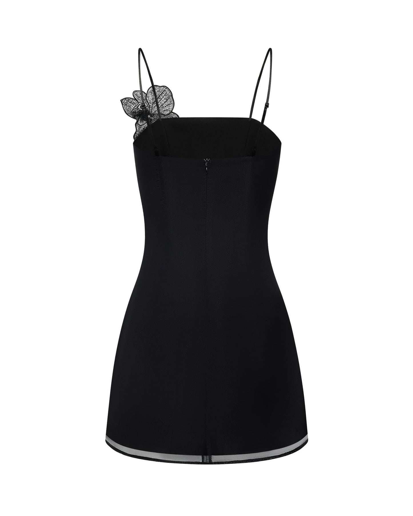 JW PEI Women's Orchid Appliqué Mini Dress - Black/Silver