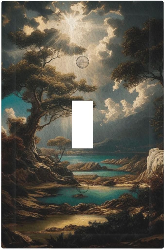 Decorative Art Light Switch Covers Sunburst Over the Wilderness Single Toggle Wall Plate Decorative Switchcover Electrical Switchplate for Home Decor