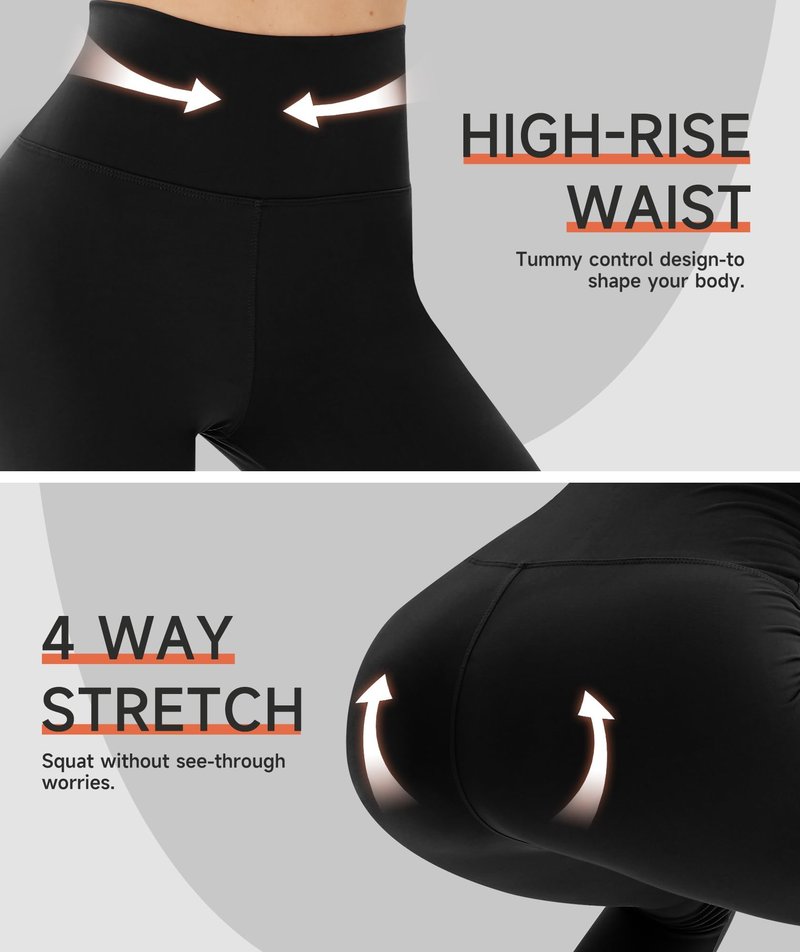 GAYHAY High Waisted Capri Leggings for Women - Soft Slim Yoga Pants for Running Cycling Workout