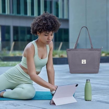 WLLWOO WLLWOO Yoga Bags for Women with Yoga Mats Bags Carrier Carryall Canvas Tote for Pilates Shoulder for Travel Office Beach Workout