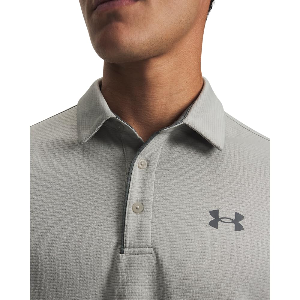Under Armour Men's Tech Golf Polo, (069) Titanium / / Pitch Gray, Large
