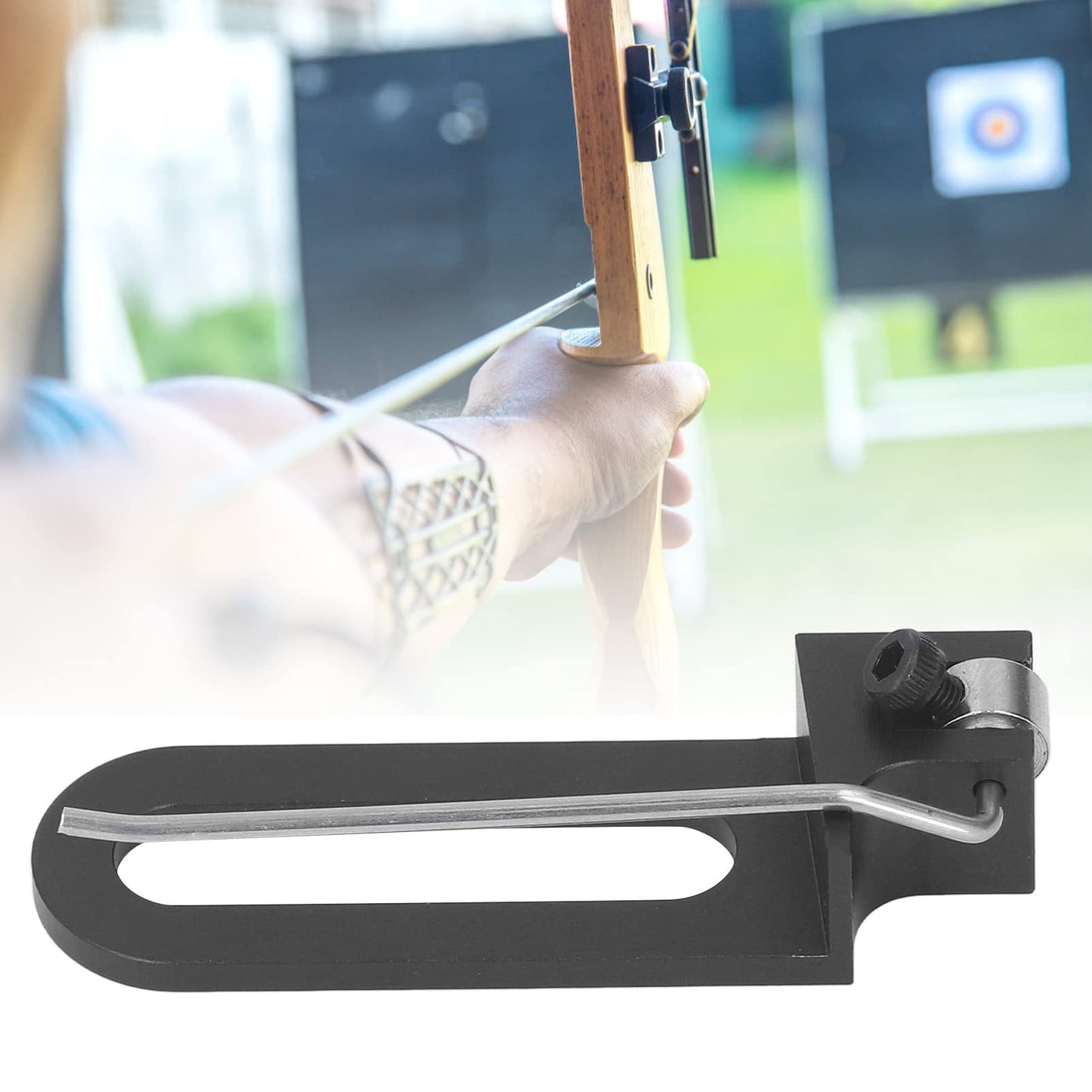 plplaaoo Aluminum Archery Magnetic Rest Screw Recurve Bow Target Accessories Sturdy Lightweight Durable CNC Processed for Competitive Recurve Bow (Black)