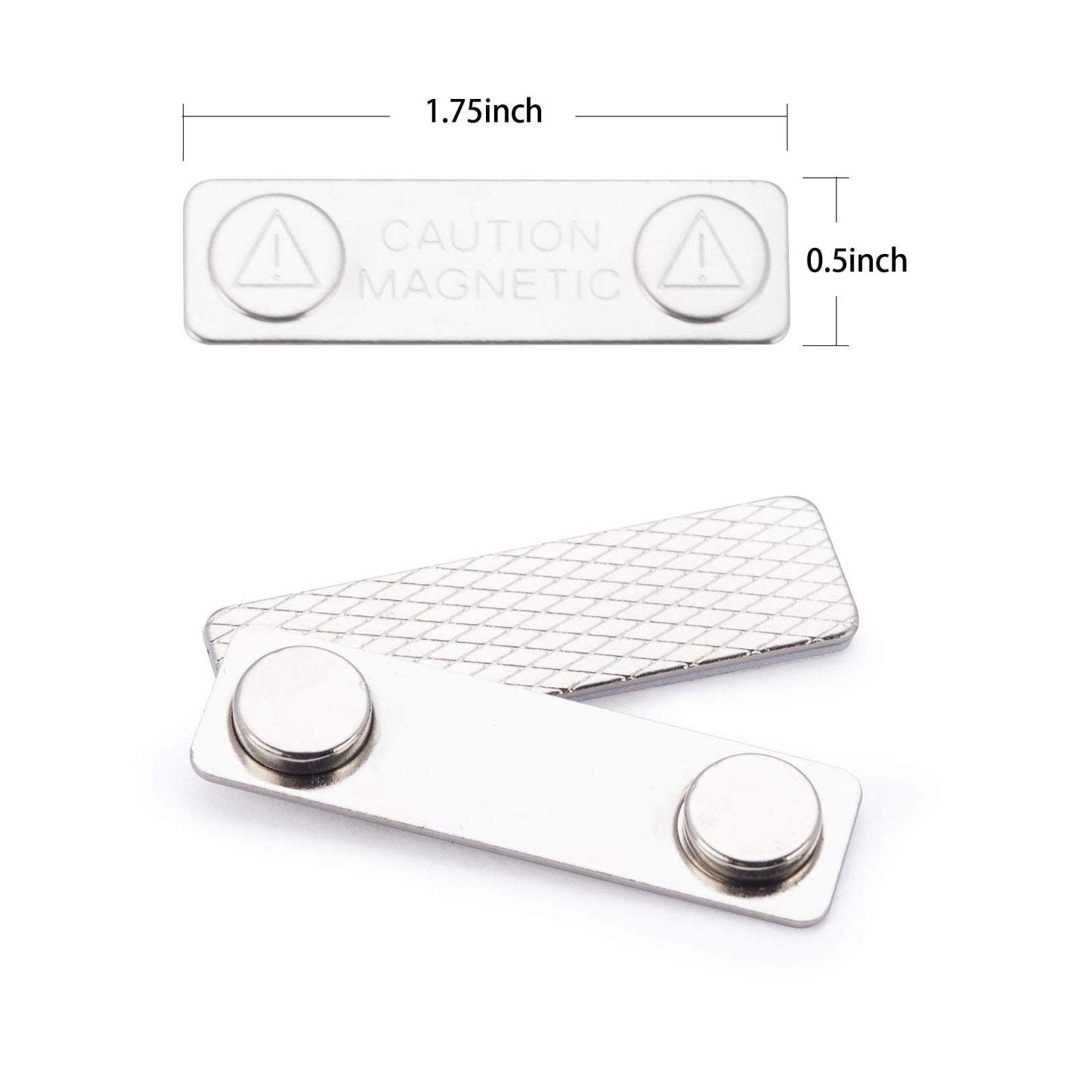 SINYUDUN 25 Sets Name Badge Magnets, Magnetic Name Badge Holders Back with 2 Premium Strength Neodymium Magnets (Silver)