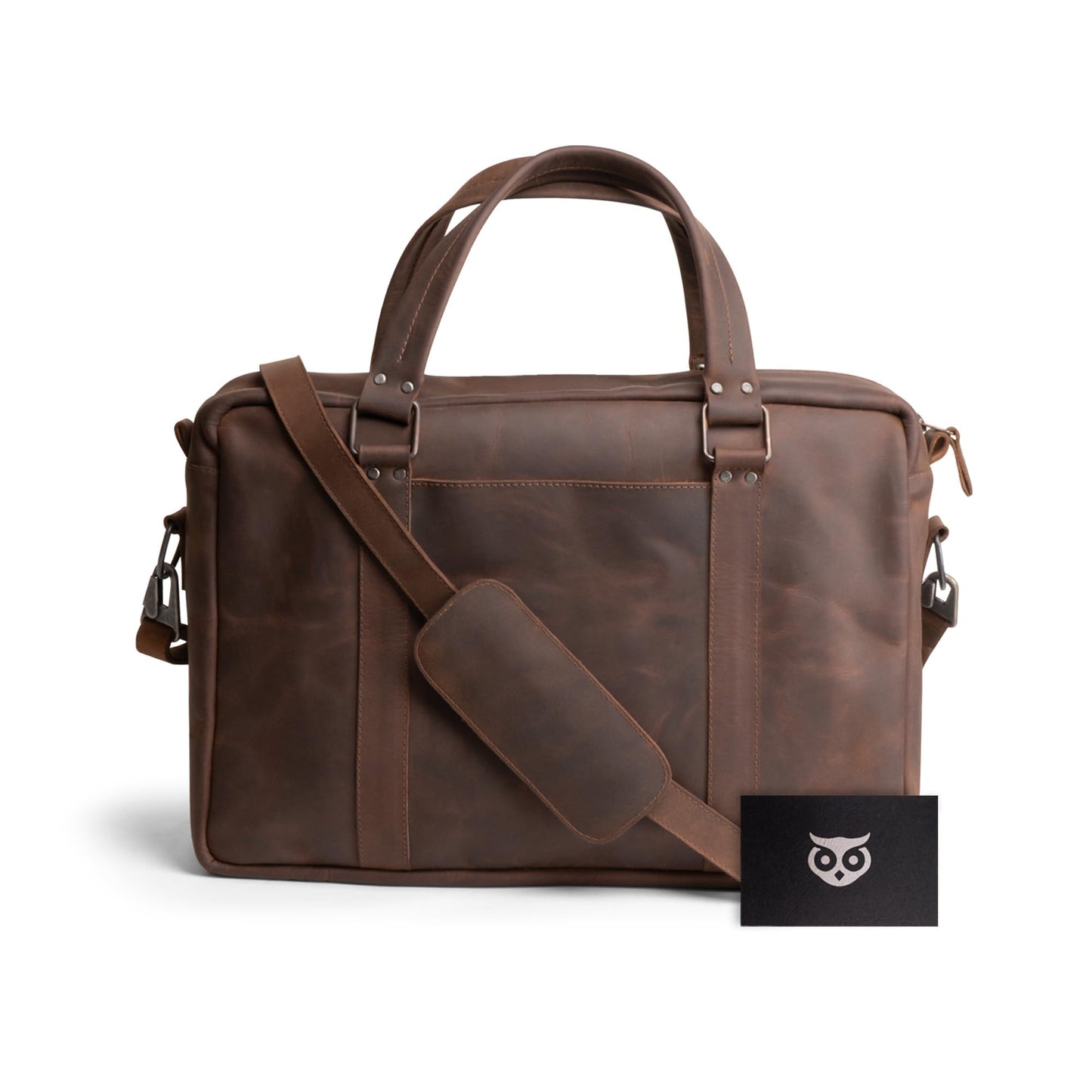 Leather Briefcase for Men with Shoulder Strap, Crossbody Laptop Bag for Mens, Computer Brief Case for Work, Men's Briefcases, Brown Messenger Bags Professional, Genuine Satchel for Women, Office Cases
