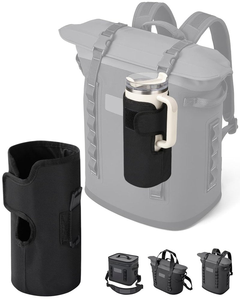 WEIGUZC Bottle Holder for HitchPoint Grid Compatible with YETI Hopper Soft Cooler or Camino Carryall - 600D Waterproof Oxford with 2mm Pearl Cotton - Hands-Free Water Bottle Carrier