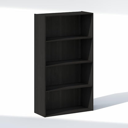 Furinno Reed Closet Organizers and Storage, 4-Tier Closet Organizer, Open Shelf Closet Storage, for Wardrobe, Bedroom, Living Room, Espresso