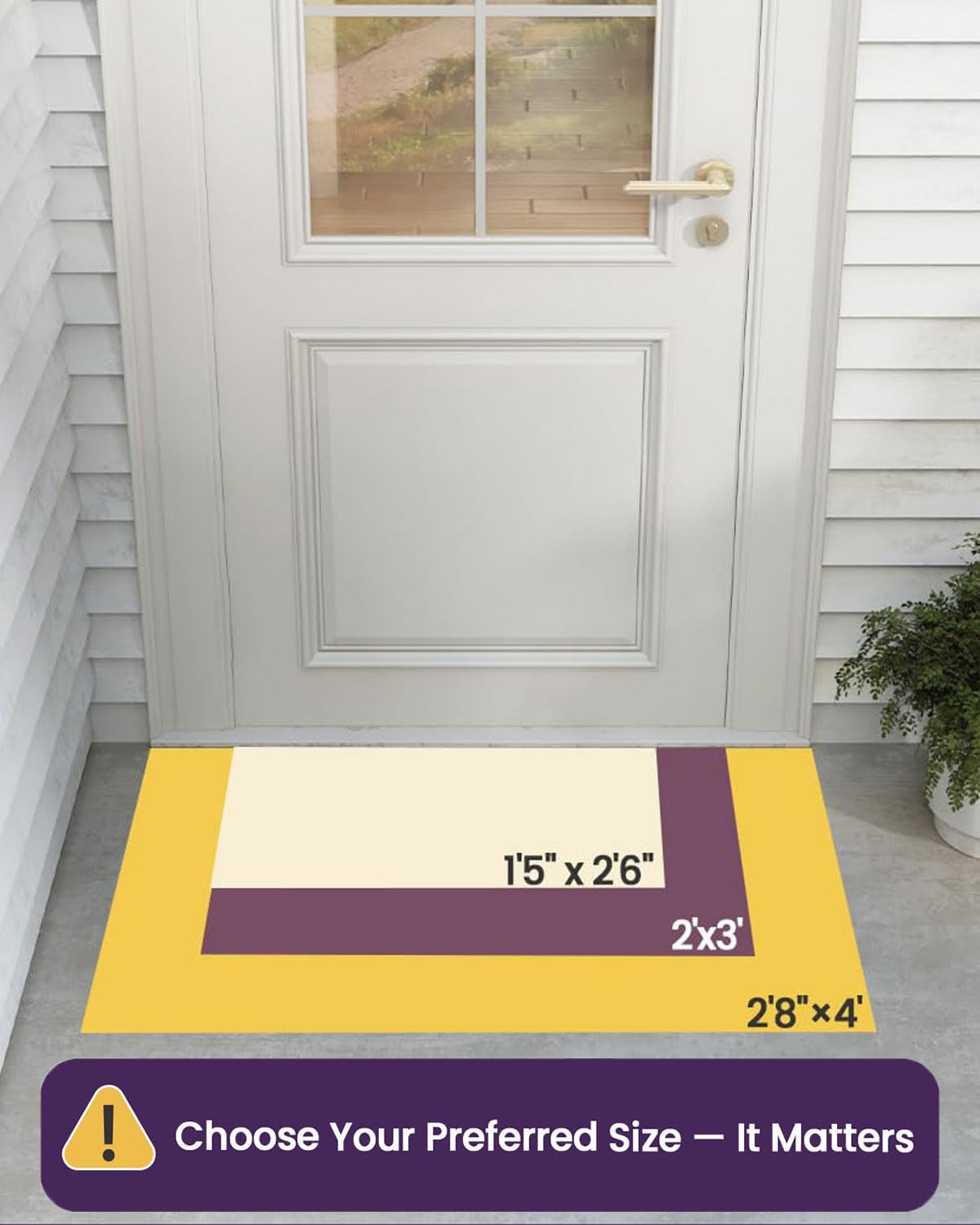DEXI Front Door Mat Outside Entrance Welcome, Froral Entryway Doormat Dirt Trapper, Heavy Duty Non Slip Entry Mats for Patio Garage Porch Home Decorative, 17x30, Bee and Flower