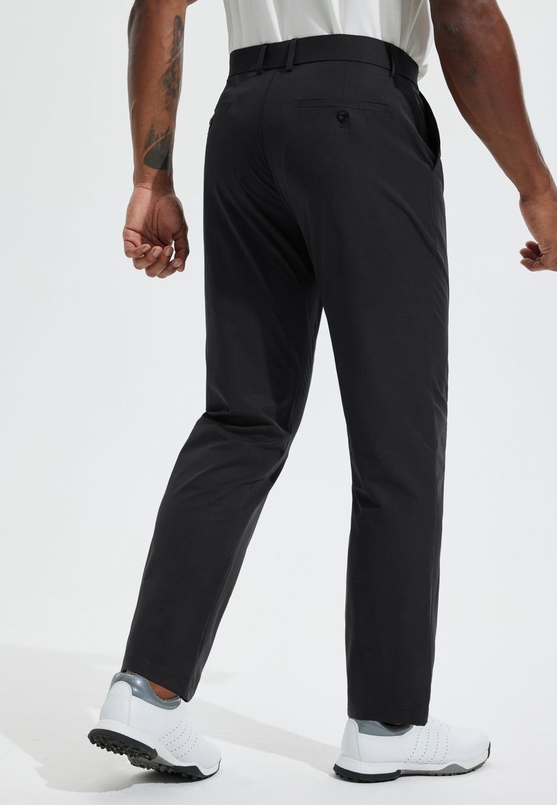 Men's Golf Pants 30" Quick Dry Lightweight Classic Fit Stretch Work Dress Business Casual Pants for Men Comfy Lounge Trousers with Pockets, Black, 32W x 30L
