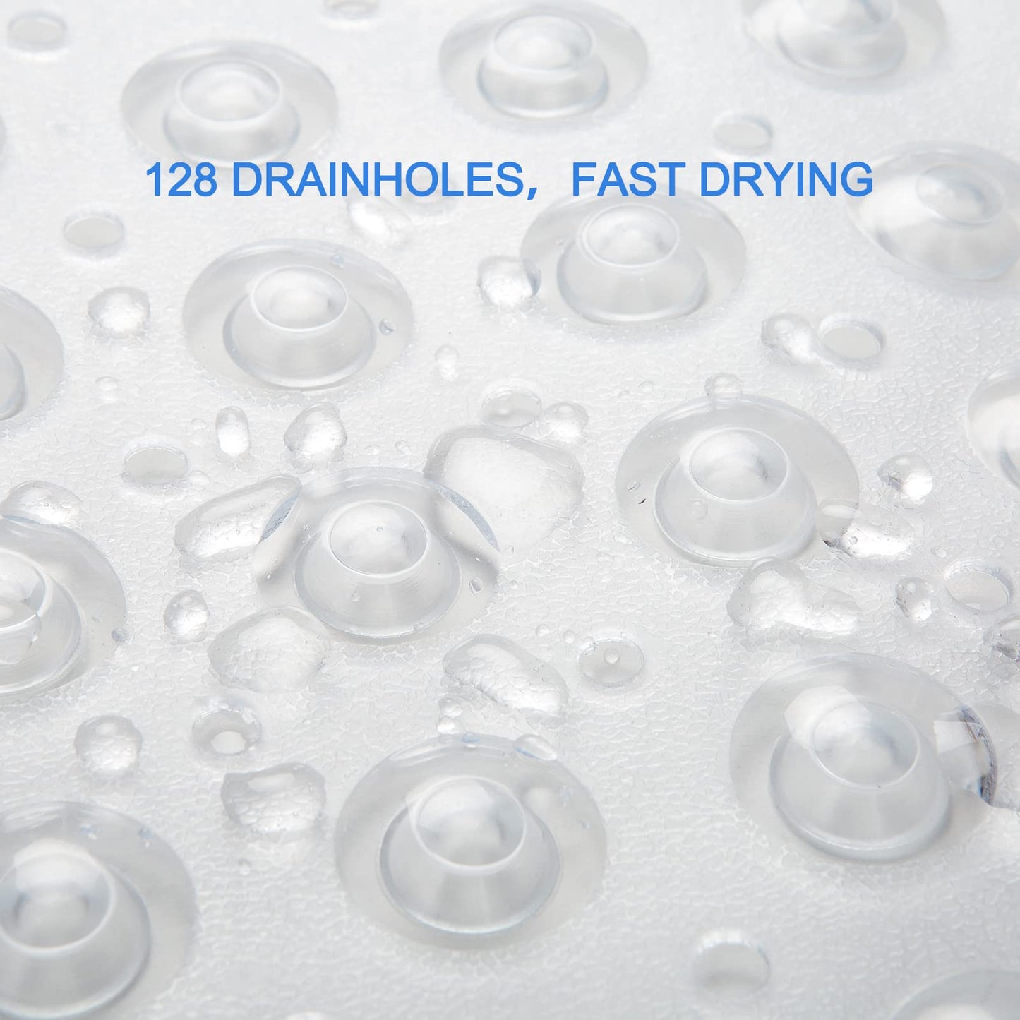AmazerBath Bath Tub Mat, Medium Size 27.6 x 15 Inches Non-Slip Shower Mats with Suction Cups and Drain Holes, Bathroom Bathtub Mats Machine Washable (Clear)