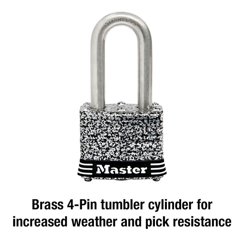 Master Lock 3SSKADLF Stainless Steel Outdoor Padlock with Key, 1 Pack