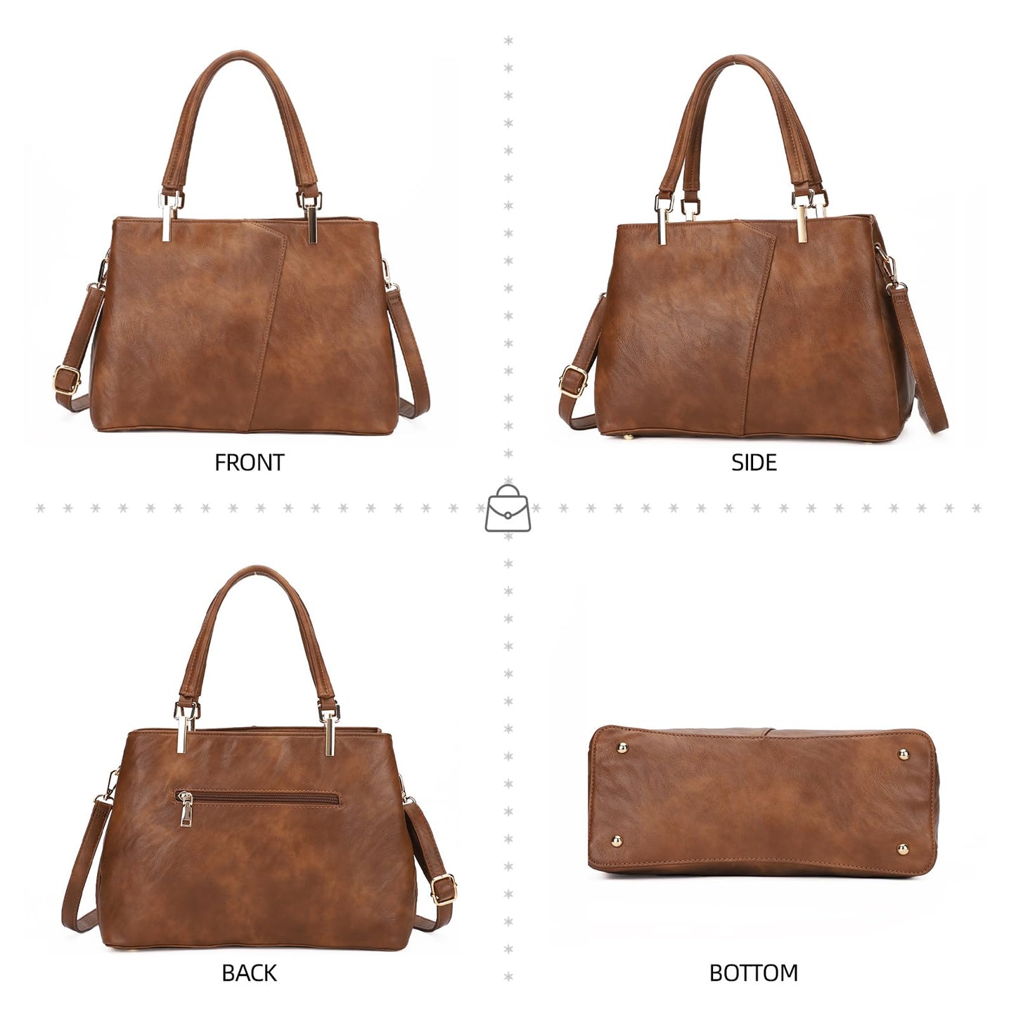 KouLi Buir Hobo, PU Leather Purses and Handbags - Shoulder, Crossbody, Top Handle, Tote Bag (Brown)