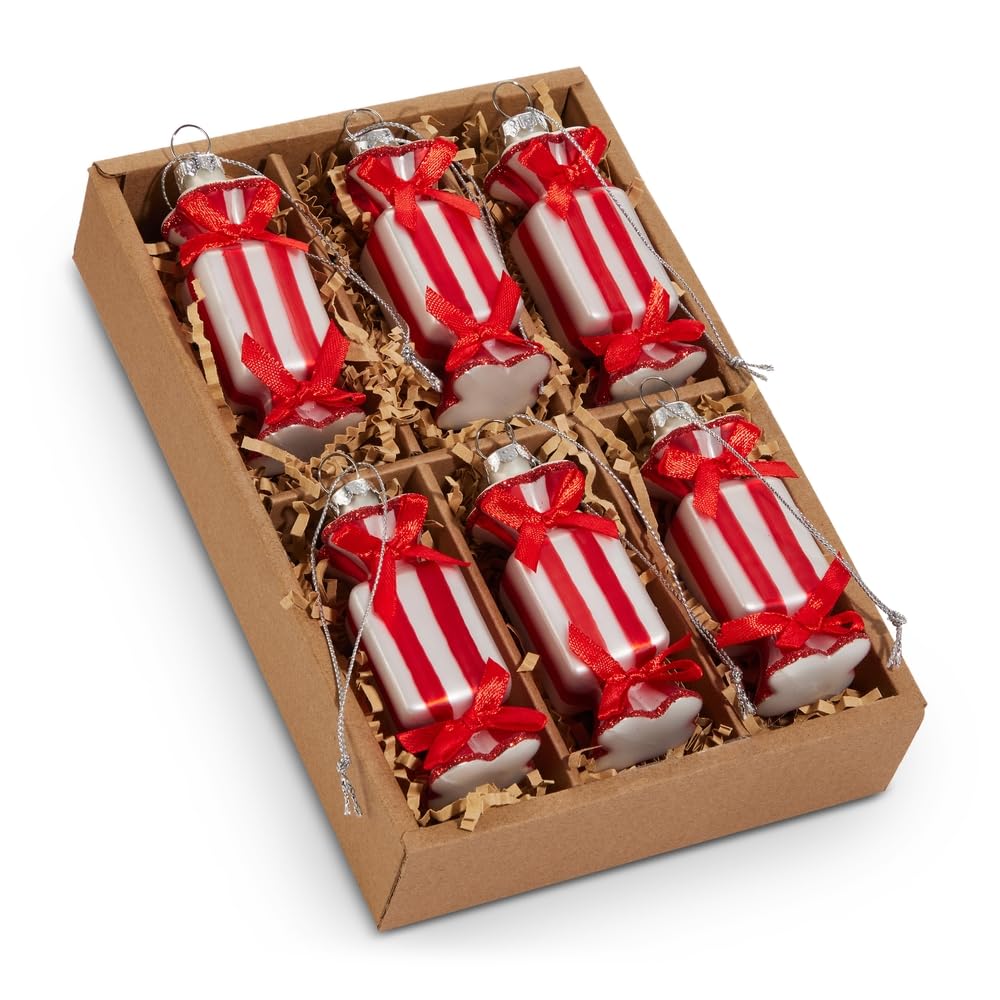 3.5" Box of Peppermint Candy Ornaments