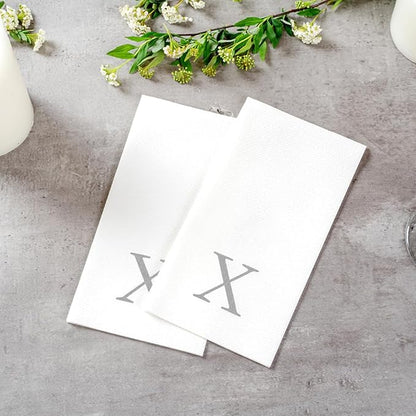 Luxenap 15.8 X 7.9 Inch Linen-Feel Guest Towels, 50 Lettered Hand Towels