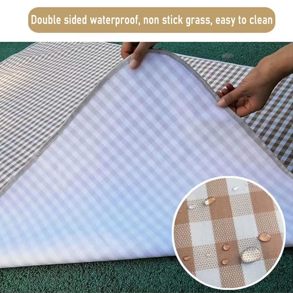 K Y KANGYUN Outdoor Picnic Blanket, Extra Large Beach Blankets, Foldable Lightweight Waterproof Sand Mat, Picnic Blanket 80" x 60" for Beach Camping Hiking Park Patio (Brown, 80x60 inch)
