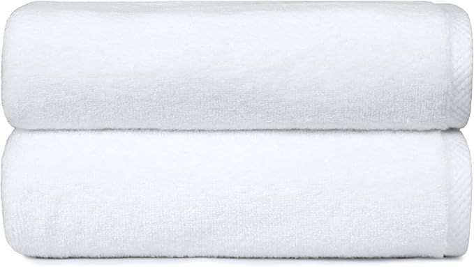 Amazon Basics 2-Piece Quick-Dry Oversize Bath Towel, 100% Cotton
