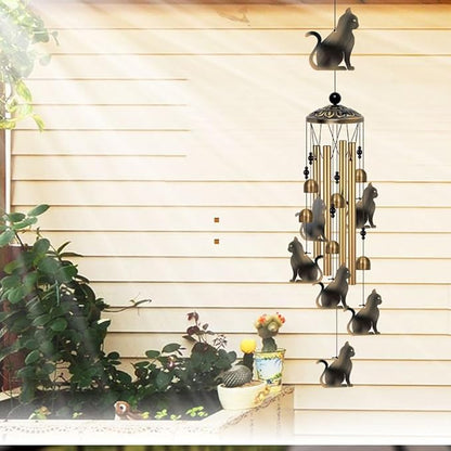 Bronze Cats Wind Chimes Decor, Mobile Blessing Wind Bells Decorate, Sympathy Wind Catcher, Memorial Gifts for Mom,Grandma,Woman (Housewarming/Outside/Indoor/Home/Room/Porch/Yard/Garden Decoration)