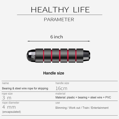 Skipping Rope with Ball Bearings Rapid Speed Adjustable Jump Rope Cable and 6” Memory Foam Handles Ideal for Aerobic Exercise Like Speed Training, Extreme Jumping, Endurance Training and Gym