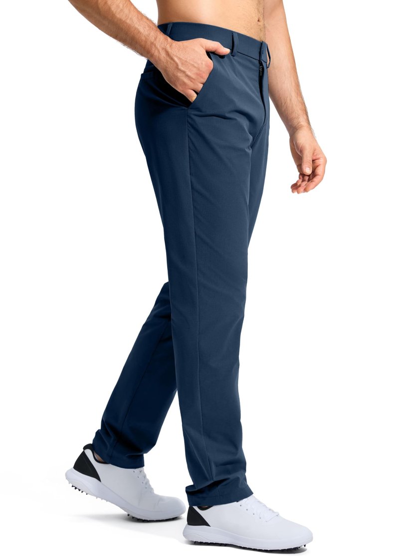 Pudolla Men's Golf Pants Work Dress Comfy Pants Casual Slacks Trousers with Pockets(Navy 42Wx30L)
