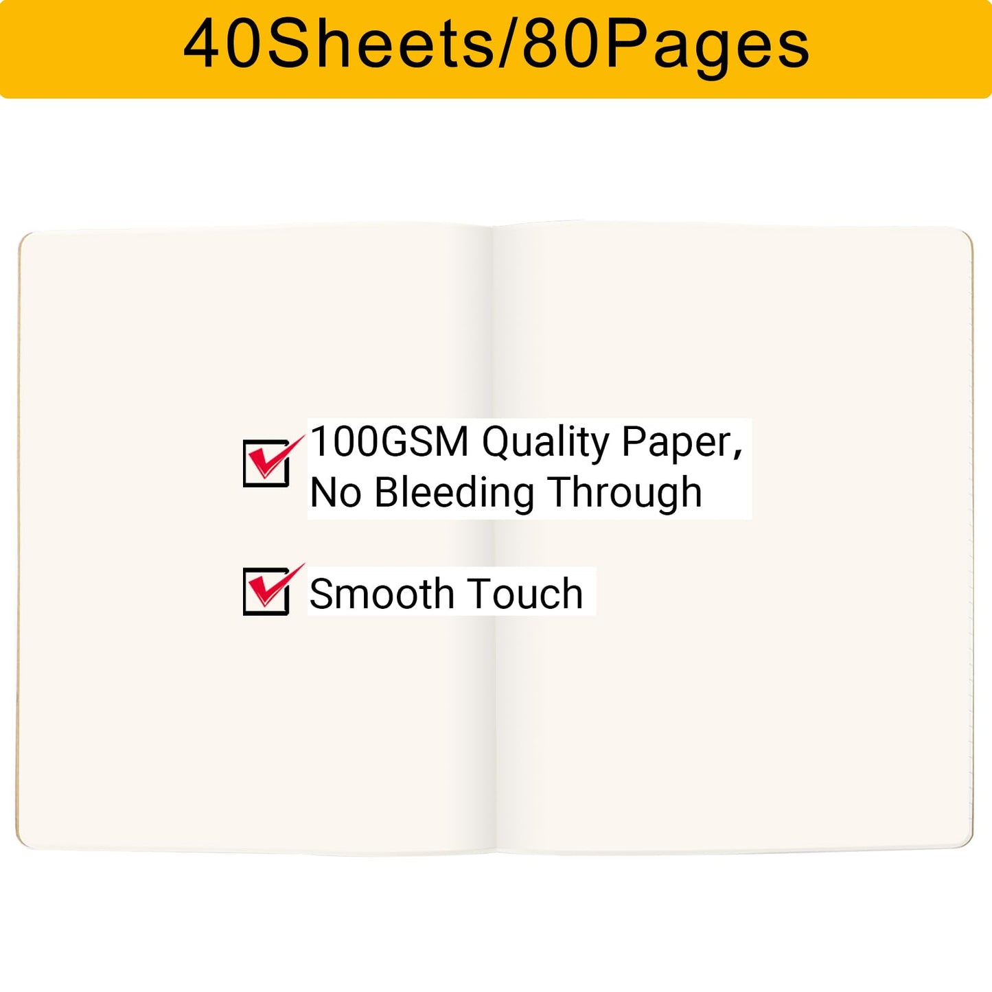 EUSOAR Blank Journal Notebook, 3 Packs Large A4 8.5" x 11" 40 Sheets/ 80 Pages, 100gsm Thick Paper Kraft Sketchbook Composition Diary Subject Notebooks Planner Journal for Students Office