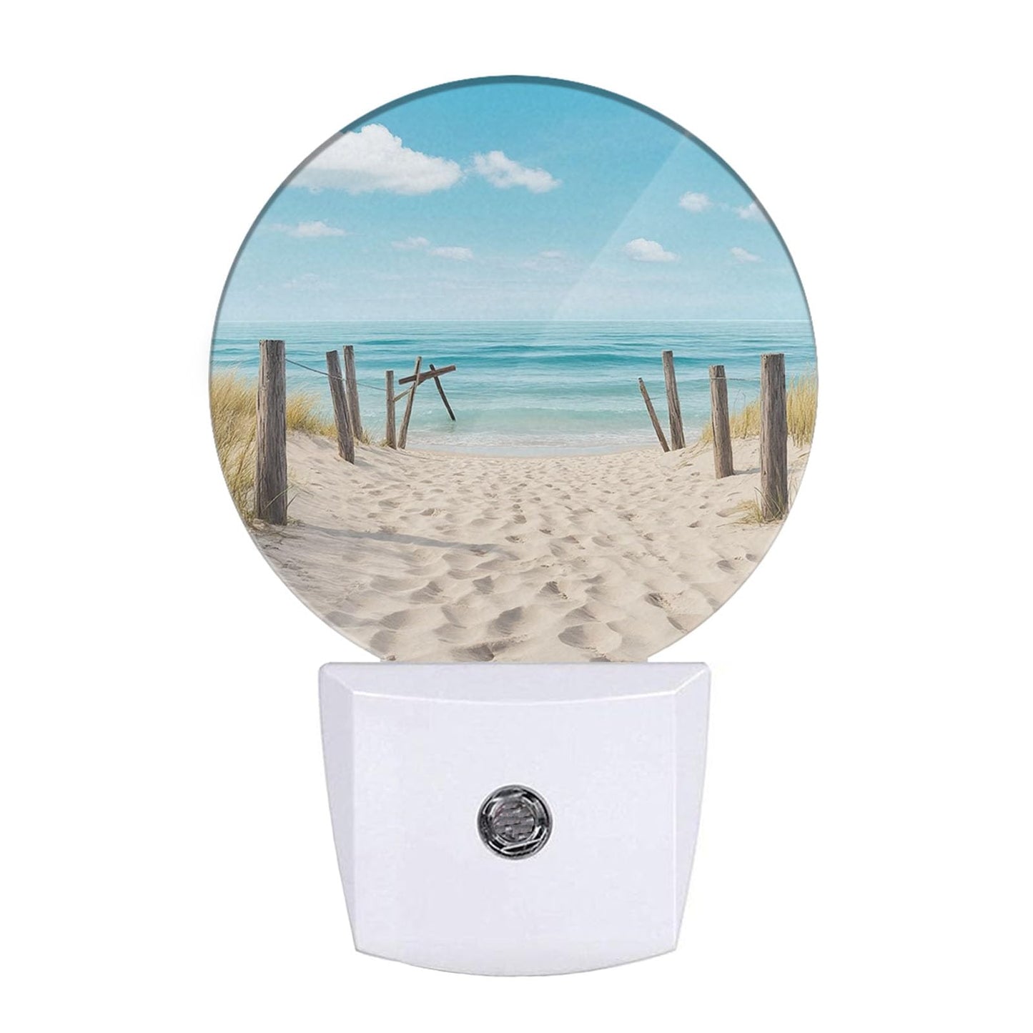 EKOBLA Beach Sand Ocean Night Light, Seaside Nature Scenery Night Lights Plug Into Wall with Dusk to Dawn Sensor, Energy Saving LED Night Lamp for Home Bathroom