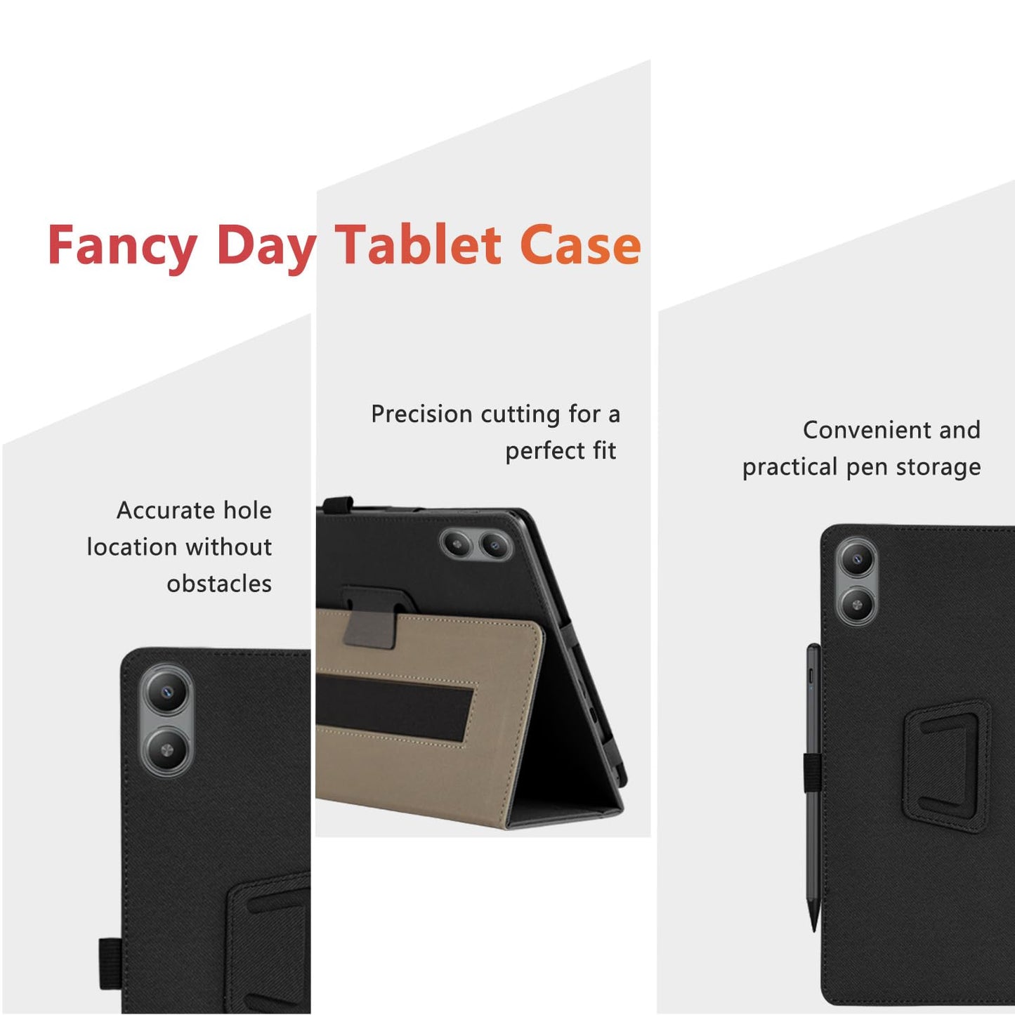 Case Cover for Blackview LIKN 2, KONXISA Tablet Case with Magnetic Adsorption, PU Leather Folding Protective Cover with Pen Holder, Protection Tablet Sleeve, Black