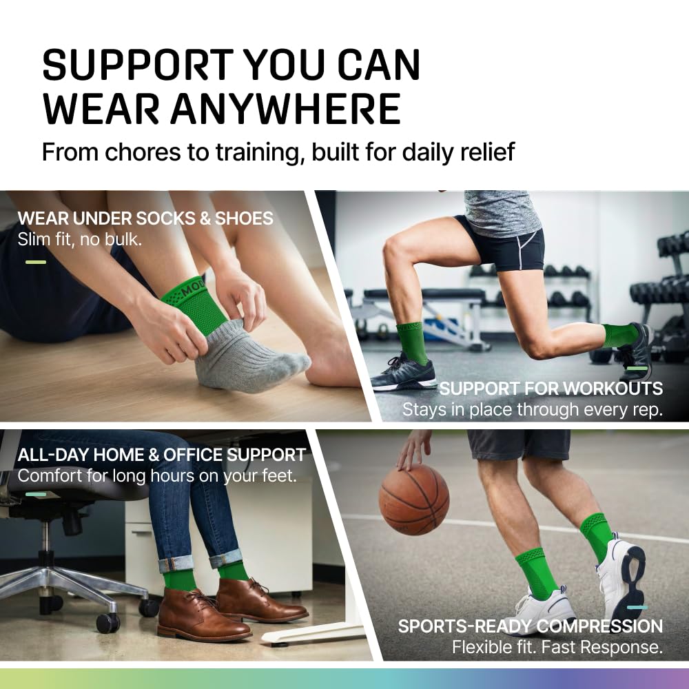 Modvel Foot & Ankle Brace Socks for Sprained Ankle Compression Sleeve - Foot Support for Women & Men - Tendonitis & Arthritis Ankle Brace Sports Running, Torn Ligaments & Women Stabilizing Ankle Wrap