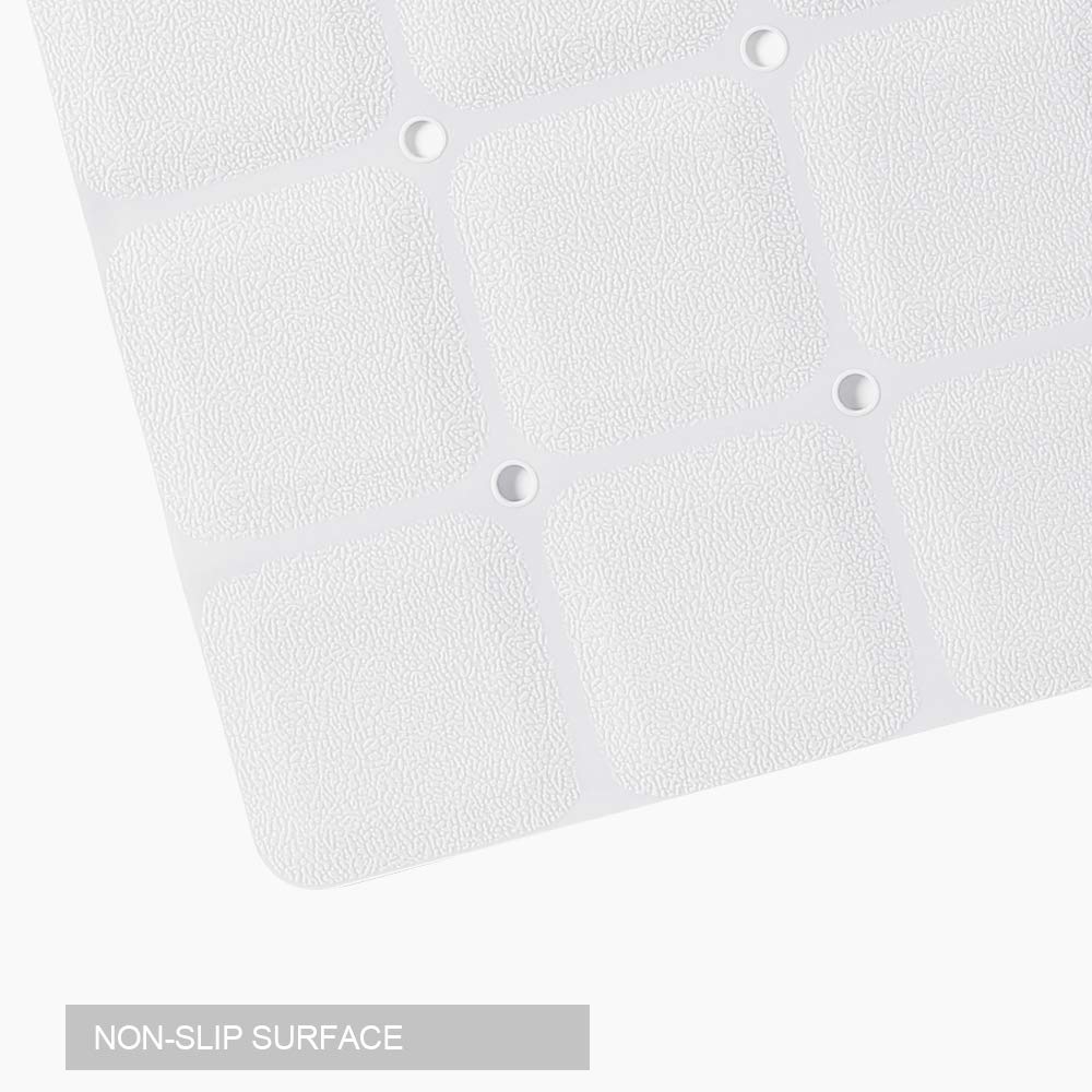 Webos Foldable Non Slip Silicon Bath Mat Bathtub mat Shower mats no Suction Cups for Textured Tub and Reglazed Tub (Foldable-White, 28-inch x 14-inch)