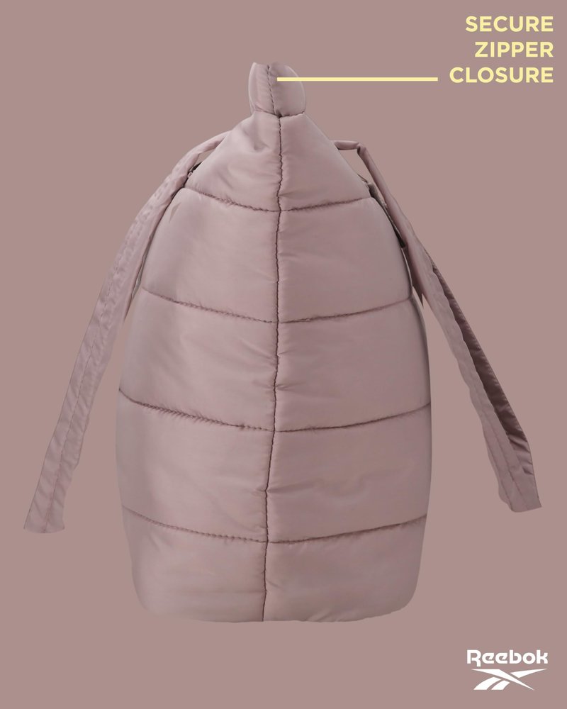 Reebok Womens Tote Bag - Lightweight Carry On Puffer Quilted Tote Bag for Travel Work Travel and Daily Essentials, Size One Size, Beatrice Latte