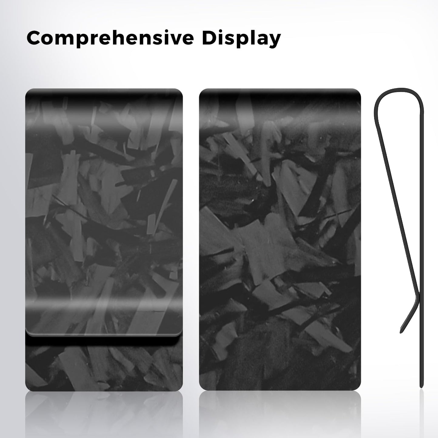 LittleBlack Real Carbon Fiber Money Clip,1.5in Wide Ultra Thin&Slim Minimalist Cash&Credit Card Holder Up To 50 Bills,Mens Business Front Pocket Wallet-Forged Matte Black