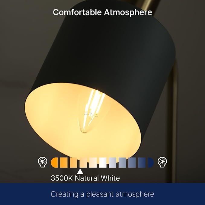 FLSNT 60W Equivalent LED Chandelier Light Bulbs, Dimmable LED B11 E12 Candelabra Base Bulbs, 3500K Natural White, 550LM, 24 Pack UL,CA65 Listed.
