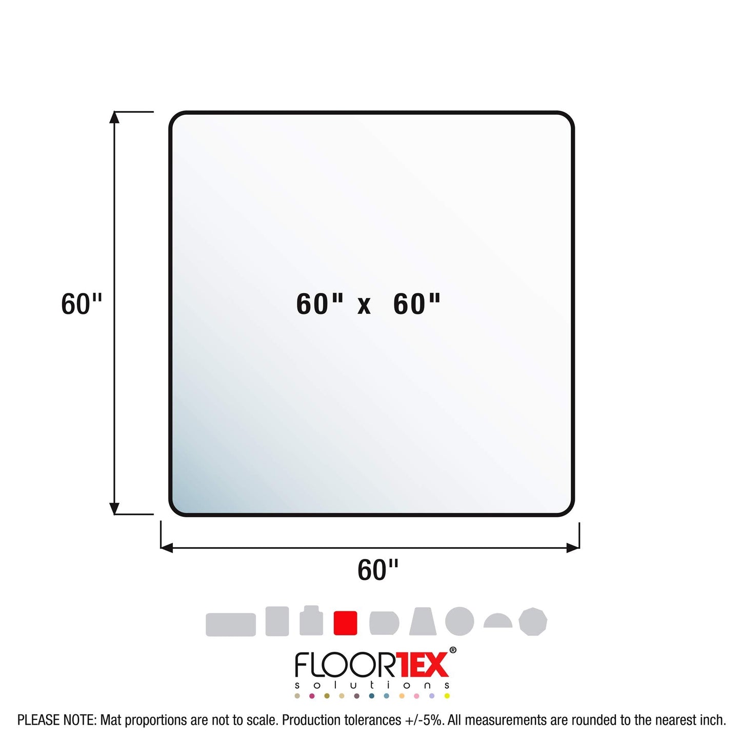 FloorTex 1115015023ER Floor Protection Chairmat, XXL, 60-Inch x60-Inch, Clear
