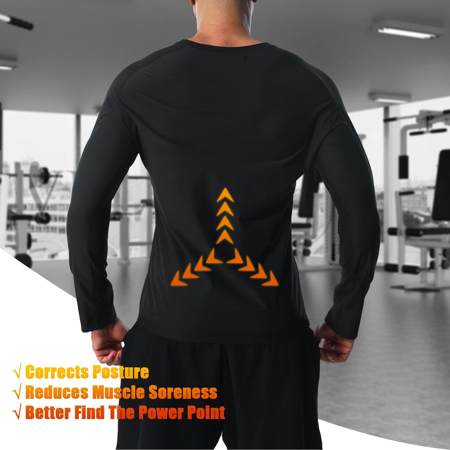 Donason Sauna Shirt for Men Weight Loss Sweat Suit Mens Compressions Shirts Body Shaper Suits for Workout Sports Gym