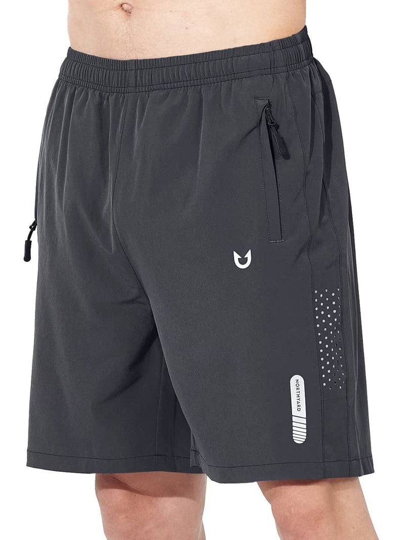 NORTHYARD Men's Athletic Running Shorts Gym Workout 7"/9"/5" Quick Dry Lightweight Sports Basketball Tennis 3 Zipper Pockets Darkgrey S