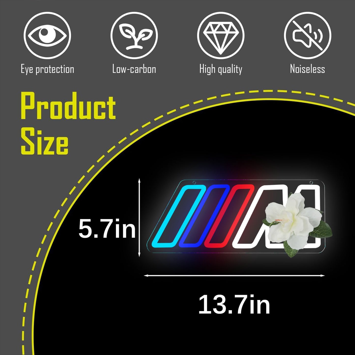 Car Neon Sign for Wall Decor Dimmable Led Neon Light Up Sign for Garage、Bedroom、Playroom、Car Repair Shop、 Christmas and Birthday Gifts