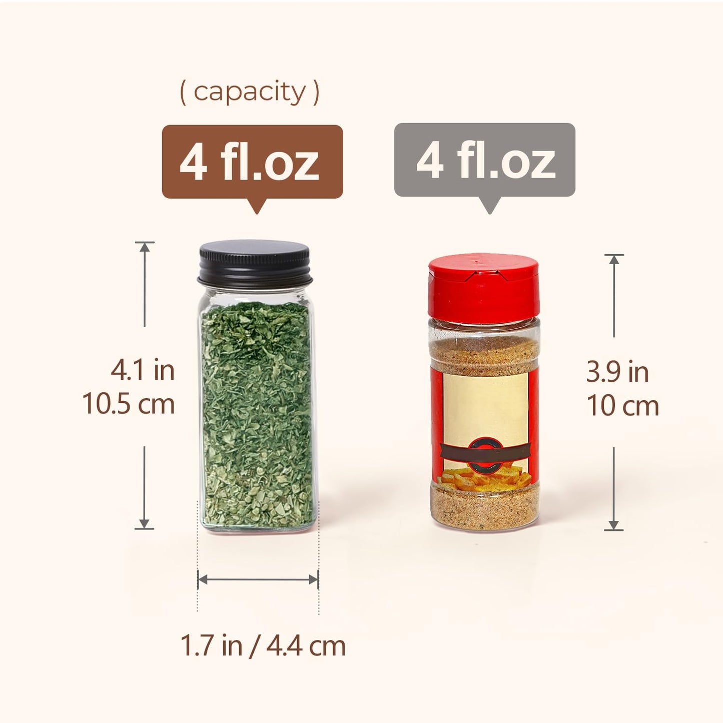 ComSaf 6Pcs 4oz Glass Spice Jars with Shaker Lids, 21 Labels, Spice Jars Trial Set & Supplement Set, Empty Spice Containers and Square Spice Bottles for Kitchen and Seasoning