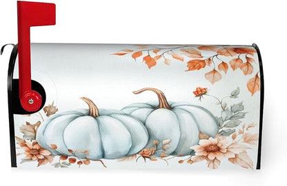DADABULIU Mailbox Covers Pumpkin Fall Leaf Thanksgiving Magnetic Letter Post Box Cover Standard Size 25.5 x 21 Inch Garden Yard Home Decorative