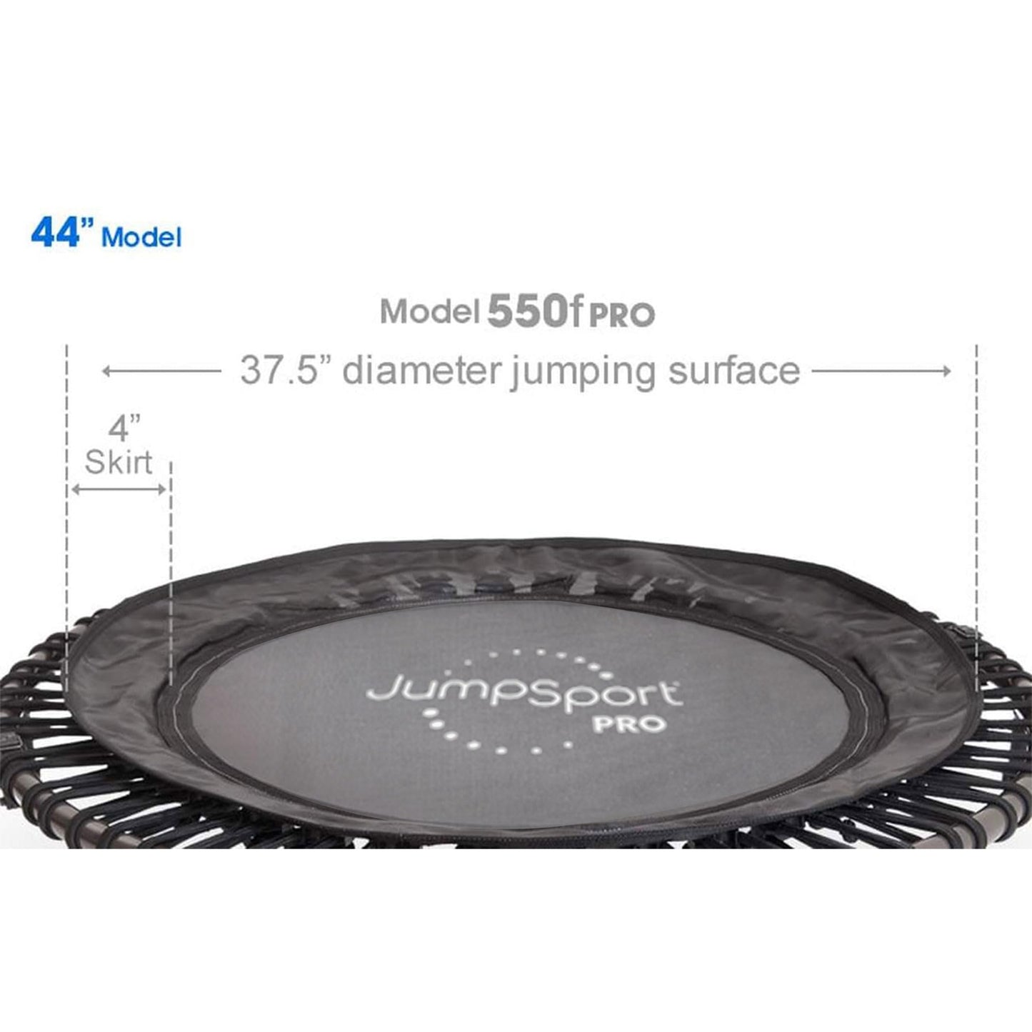 JumpSport 44" Fitness Trampoline Workout Rebounder, Adjustable Bounce, Model 550f/570 PRO