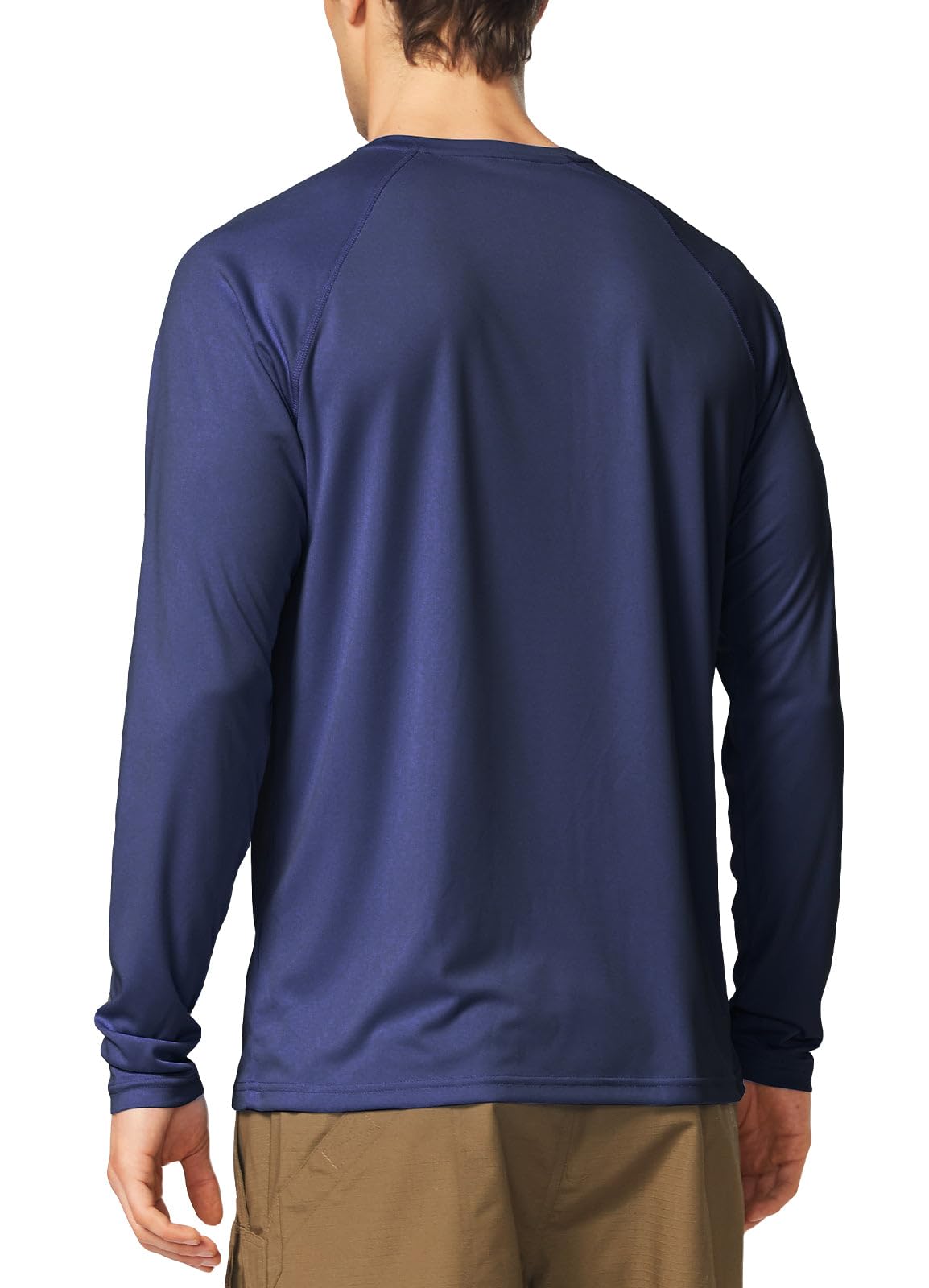 baleaf Mens UPF 50+ Sun Protection Shirts Long Sleeve Rash Guard, Quick Dry 4-Way Stretch for Fishing Swimming Surfing 01-Bluish Violet 3XL