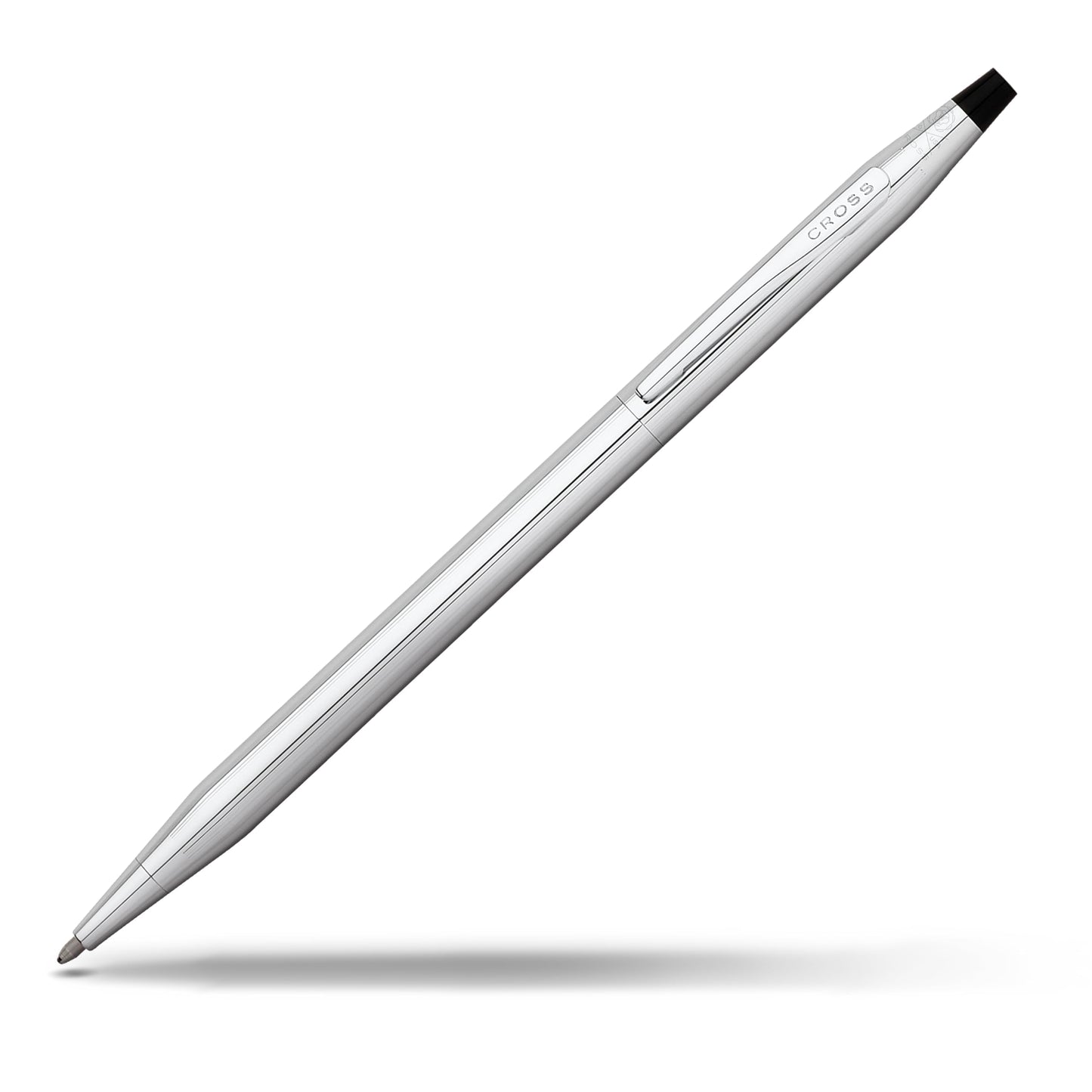 Cross Classic Century Lustrous Chrome Ballpoint Pen - Refillable Pen for Effortless Writing - Black Ink - Durable Construction - Premier Distinctive Look - Gift-Ready