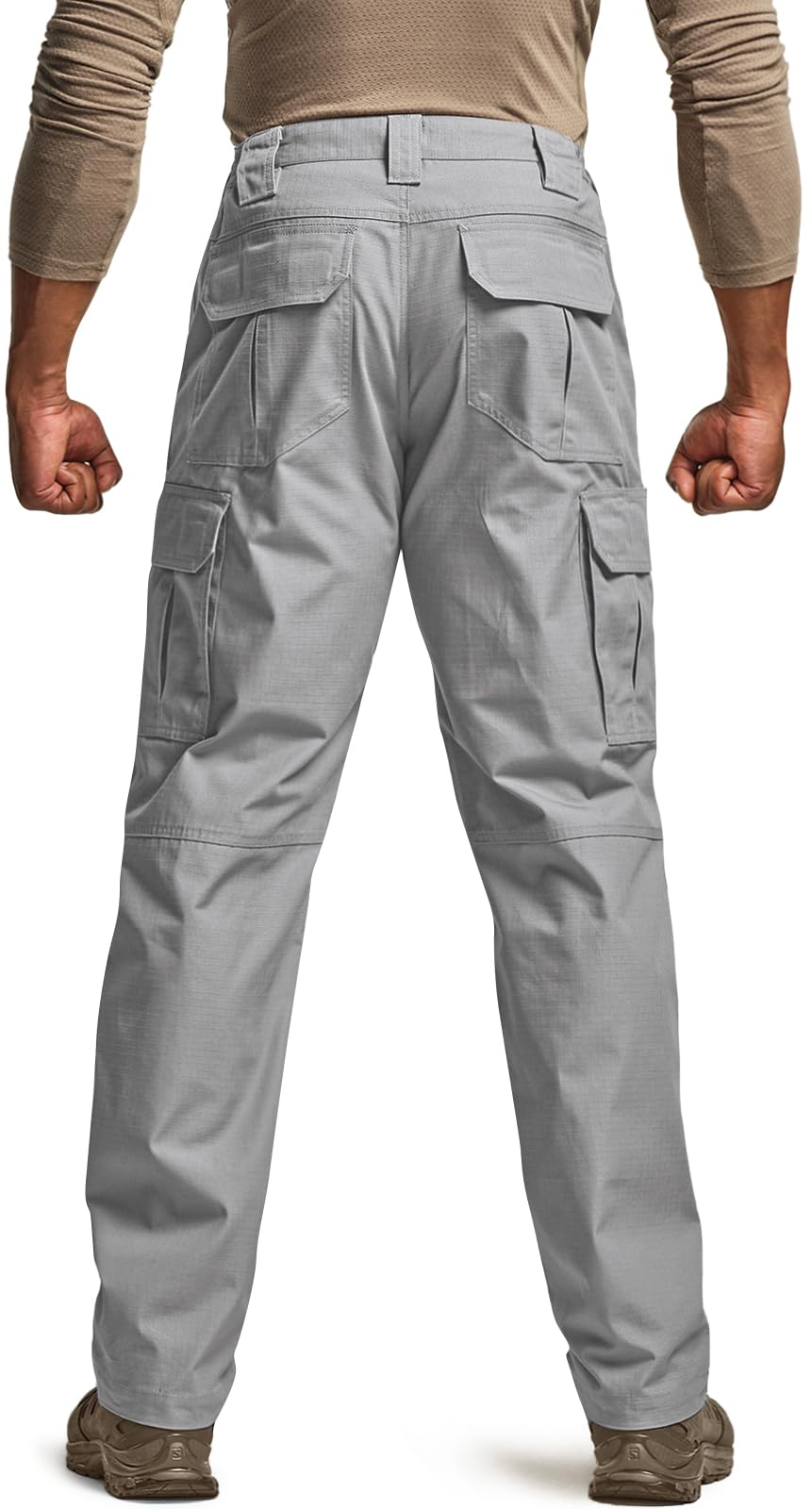 CQR Men's Tactical Pants, Water Resistant Ripstop Cargo Pants, Lightweight EDC Work Hiking Pants, Outdoor Apparel, Raider Stone, 36W x 34L