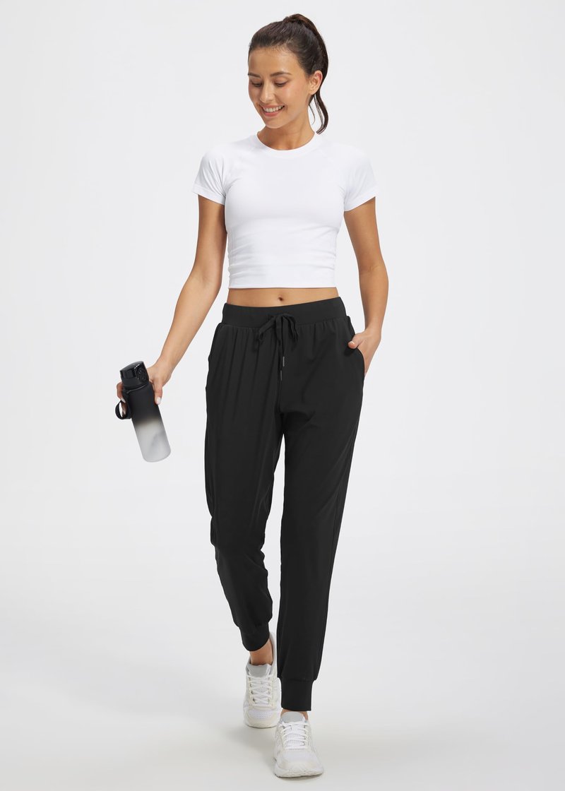 Libin Women's Joggers Pants Athletic Sweatpants with Pockets Running Tapered Casual Pants for Workout,Dance, Black L