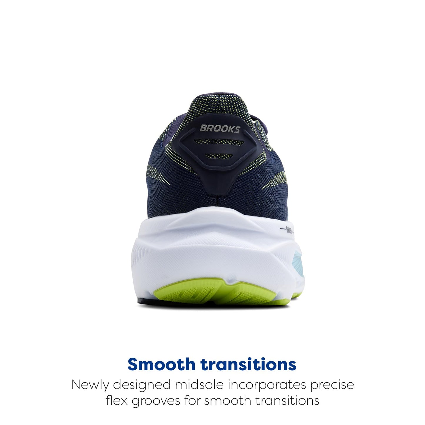 Brooks Men’s Ghost 17 Neutral Running Shoe - Peacoat/Lime/Blue - 12.5 Medium