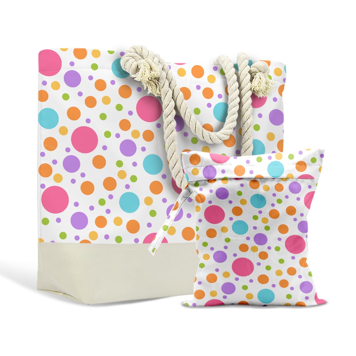 zcyxuuw Beach Bags Waterproof Sandproof Joyful Dot Pattern Wet Dry Bag Wet Clothes Bag With Zipper Pool Bags for Women Swimsuits Travel