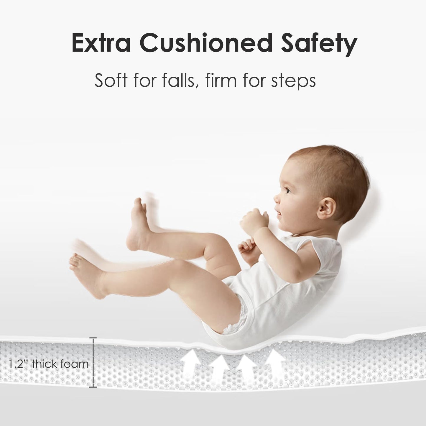 FONESO Leather Baby Play Mat, 50x50 Inch Thicken Memory Foam Cushioned Waterproof Playpen Mat, Wipeable Soft Crawling Tummy Time Floor Rug for Infants Toddlers Kids (Beige)