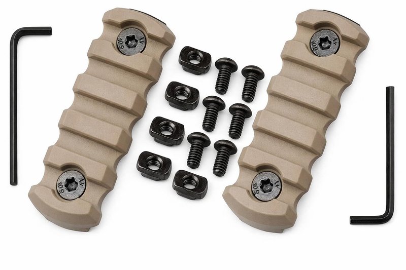 5 Slots Rail Section for M Lok Five Slots Rail Picatinny Rail Set of 2 Pieces Mlok Rail Red (Pack of 2-5 Slots & Flip Up Sights, Attachment)
