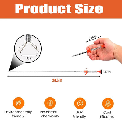 Drain Hair Clog Remover Tool – 24 Inch Flexible Steel Drain Cleaning Claw for Shower, Sink, Tub, Bathroom and Kitchen – Easy Hair Grabber for Clogged Drains, Plungers for Clearing Blocked Drains