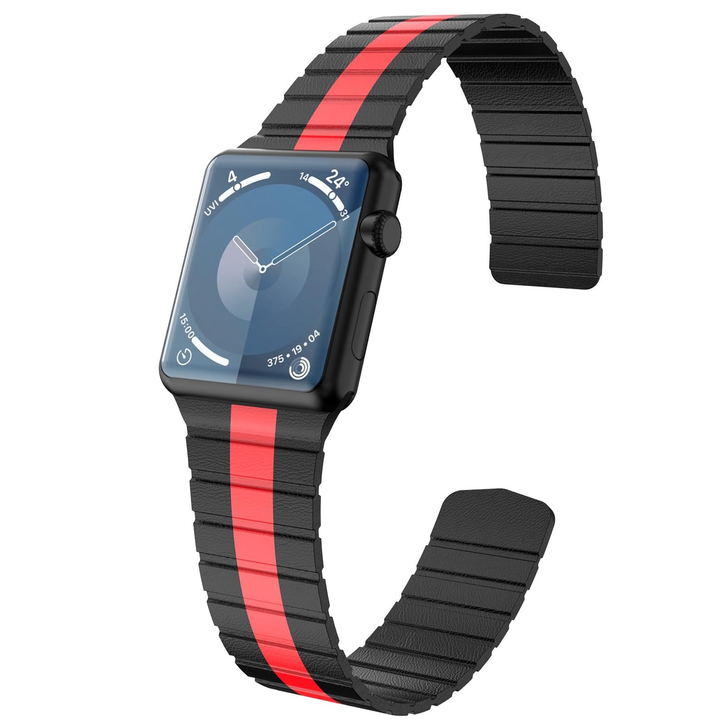 INI Compatible With Apple Watch Band 100% Full Grain Leather Magnetic Link For Series Ultra 10 9 8 7 6 5 4 3 SE Size 49mm 46mm 45mm 44mm 42mm For Men Women