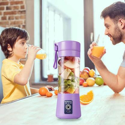 Portable Blender Cup,Electric USB Juicer Blender,Portable Juicer For Shakes and Smoothies, juice,380ml, Six Blades Great for Mixing,light purple